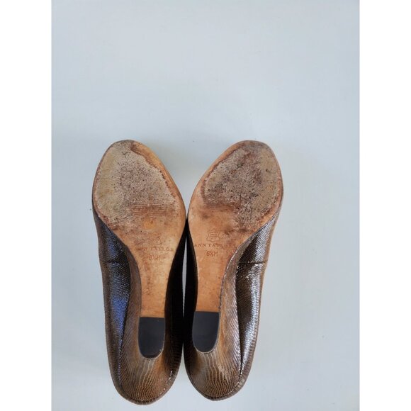 ANN TAYLOR Brown Suede Wedges 6.5M - Picture 13 of 13